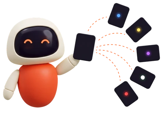 Ranki the robot at the distribute stage
